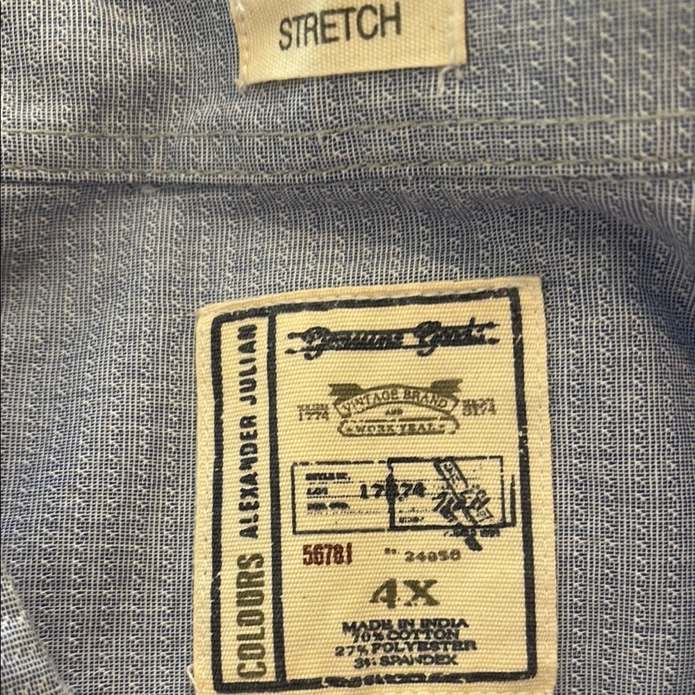 🦸‍♂️Big & Tall : Alexander Julian Blue Casual Button Down Shirt Timeless Style - Picture 2 of 4